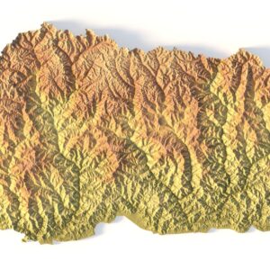 STL file of Bhutan map for CNC and 3D printing