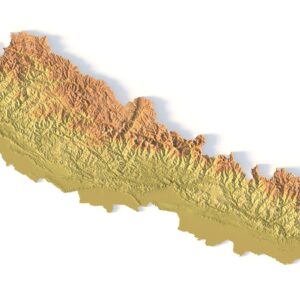 STL file of Nepal map for CNC and 3D printing