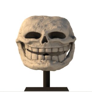 SLA printed realistic Troll Face meme skull in resin material