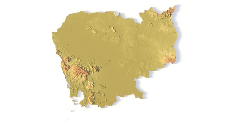 STL file of Cambodia map for CNC and 3D printing