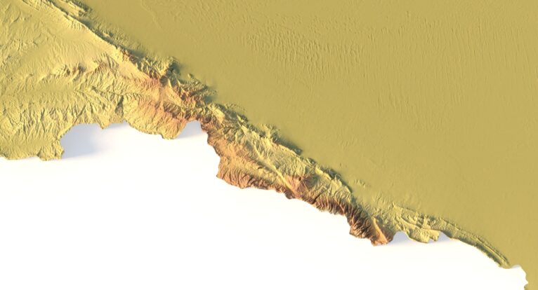 Digital elevation terrain of Turkmenistan in STL format