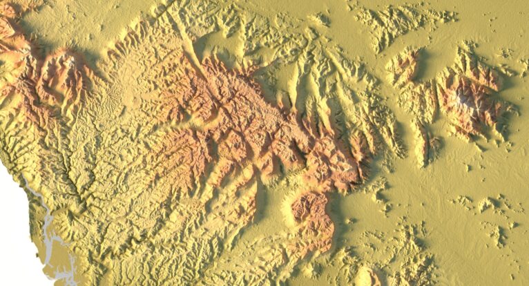 Digital elevation terrain of Cambodia in STL format
