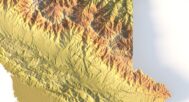 Close-up of Costa Rican rainforest terrain in STL model