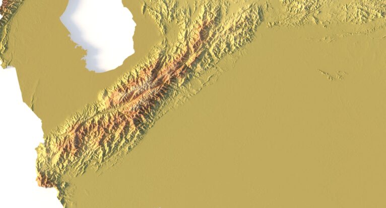 Digital elevation terrain of Venezuela in STL format