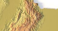 Close-up of Andes terrain in Colombia STL model