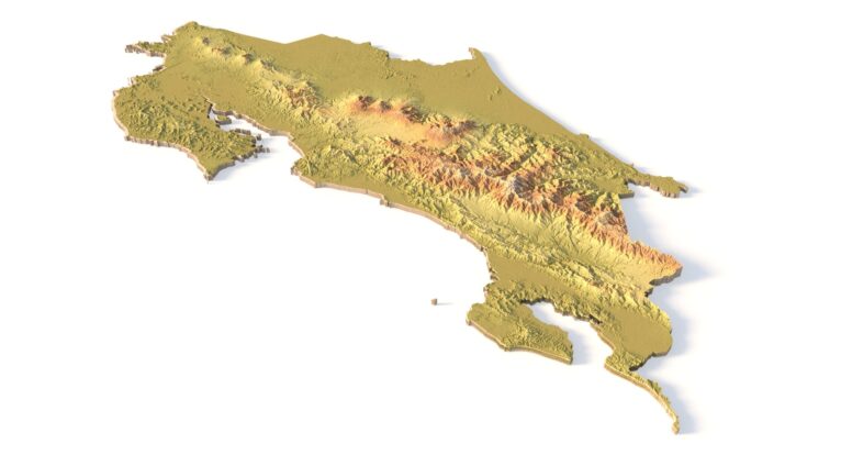 STL file of Costa Rica map for CNC and 3D printing