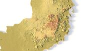 Close-up of Vietnam’s mountainous terrain in STL model