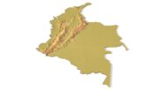 Isometric view of Colombia’s 3D terrain STL map