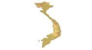 Isometric view of Vietnam’s 3D terrain STL map