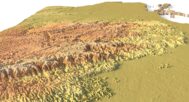Side view of Belize’s detailed STL terrain model