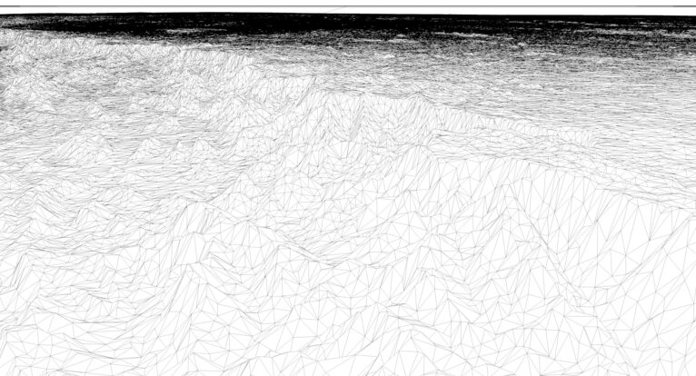 Wireframe view of the Saudi Arabia STL terrain model
