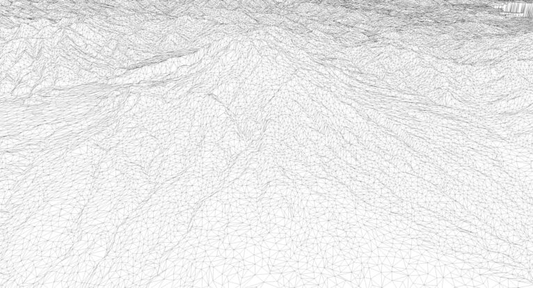 Wireframe view of the Panama STL terrain model