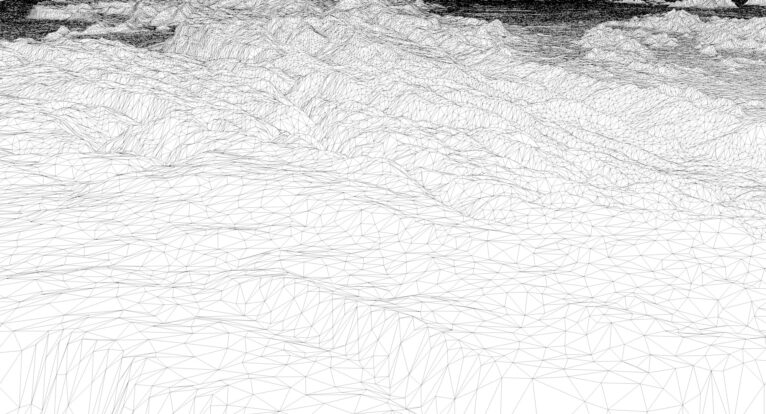 Wireframe view of the Cambodia STL terrain model