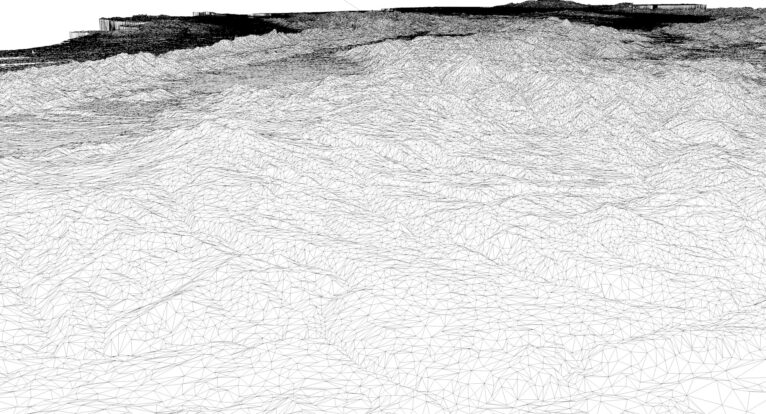 Wireframe view of the Colombia STL terrain model