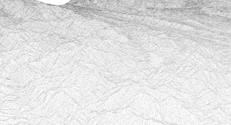 Wireframe view of the Vietnam STL terrain model