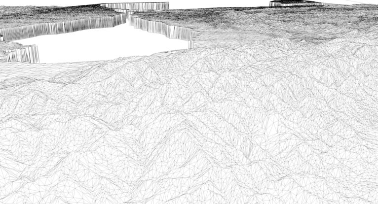 Wireframe view of the Venezuela STL terrain model
