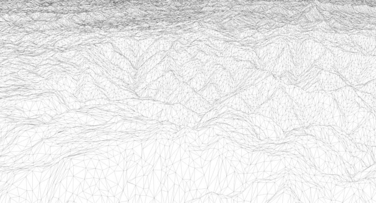 Wireframe view of the Belize STL terrain model