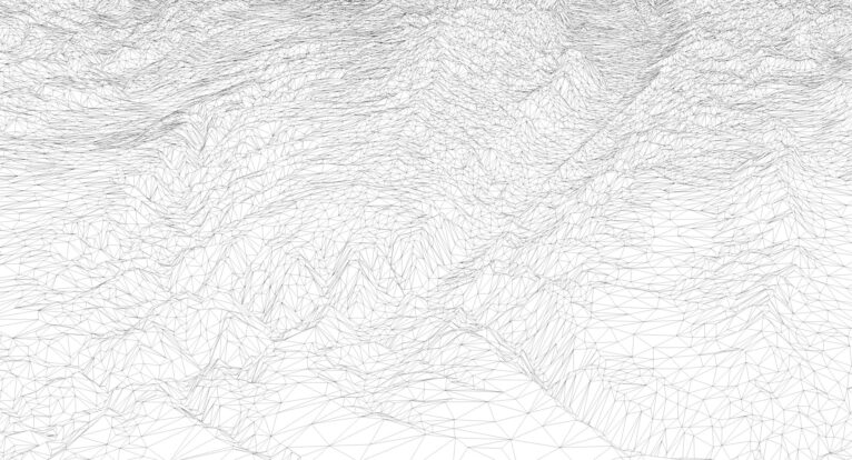 Wireframe view of the Bolivia STL terrain model