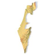 High-resolution Israel topographic STL terrain model for 3D printing