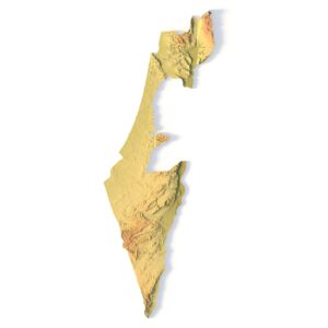 High-resolution Israel topographic STL terrain model for 3D printing