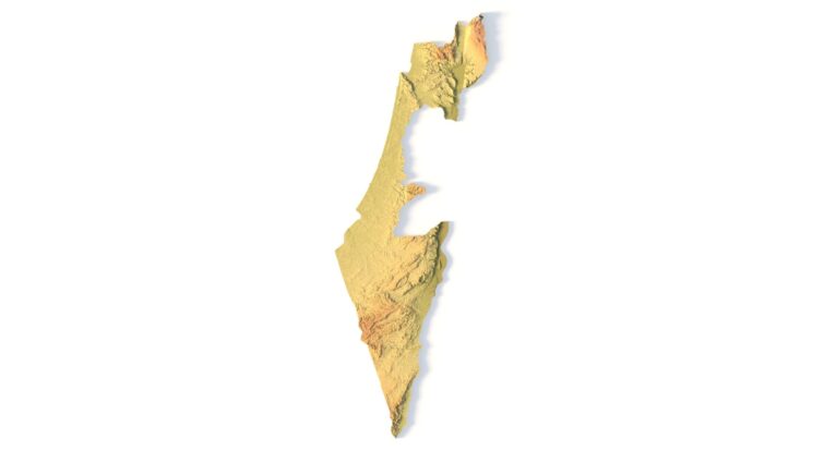 Printable Israel Map STL – Raised Relief Model
