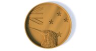 Kiwi bird relief detail on New Zealand 3D medallion