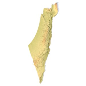 Israel 3D topographic map STL for 3D printing