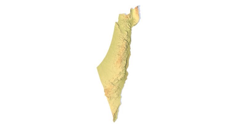 Israel relief map STL ready for 3D printing