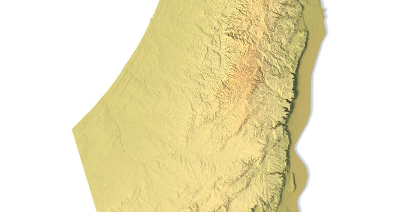 Israel terrain 3D model with elevation