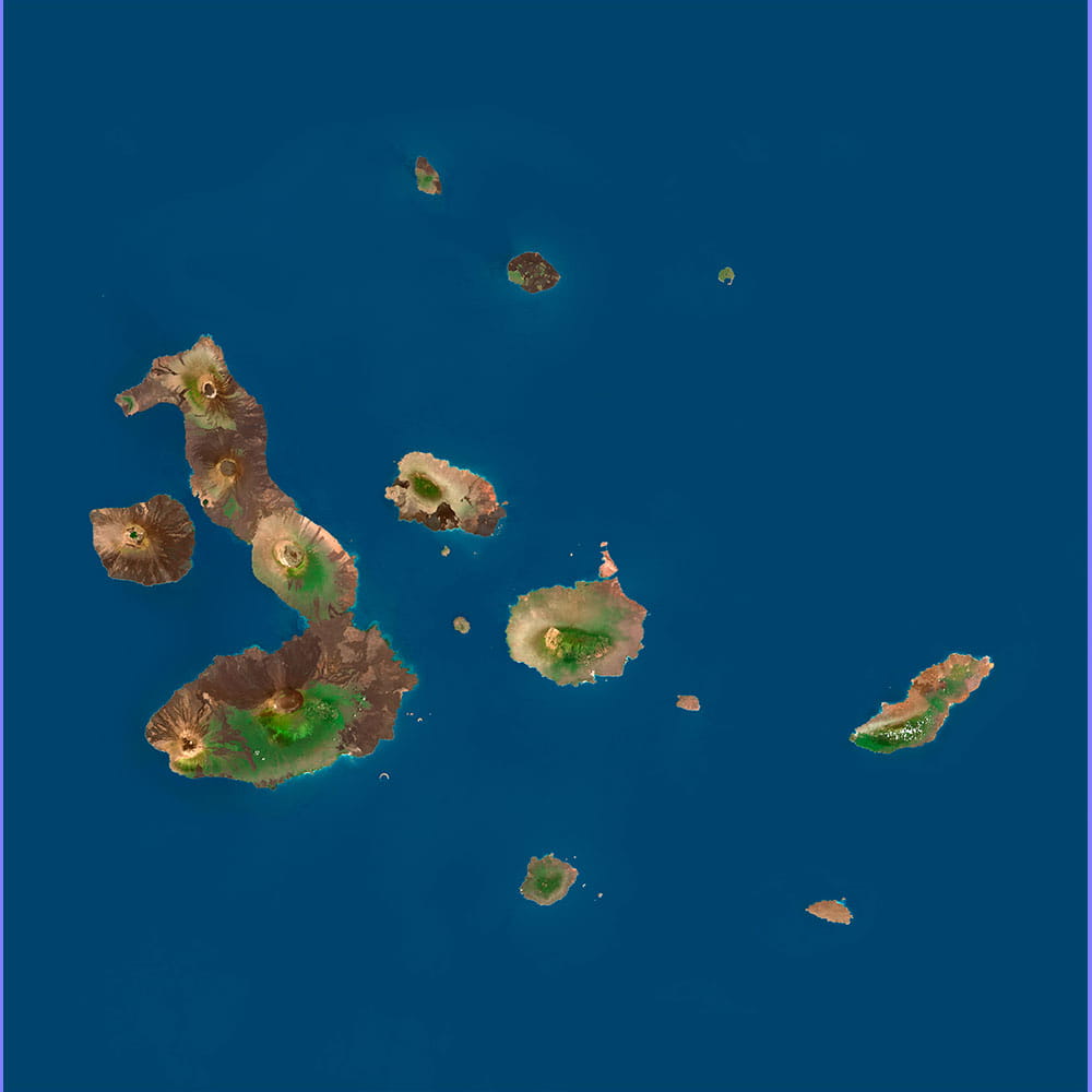 Galapagos 3D Terrain – Satellite Texture Galapagos Islands satellite texture on 3D terrain model