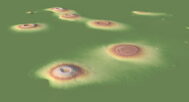 Galapagos Islands pseudo-color relief texture for topographic visualization